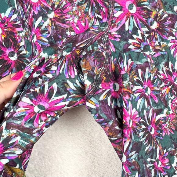 Lululemon Base Pace High-Rise Fleece Run Tight 28" Floral Electric Multi Size 10 - Picture 8 of 16